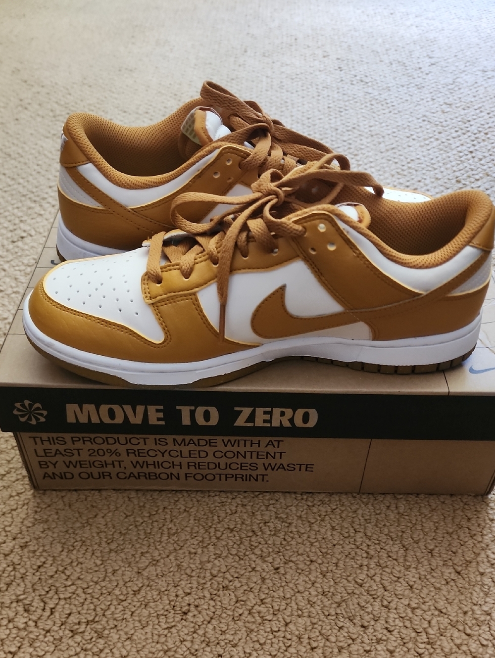Nike Dunk Low Next Nature Phantom/Gold/White LIMITED EDITION IN A SIZE 9.5 WOMEN